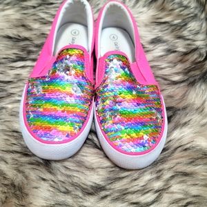 Cat and Jack Sequined Slip Ons